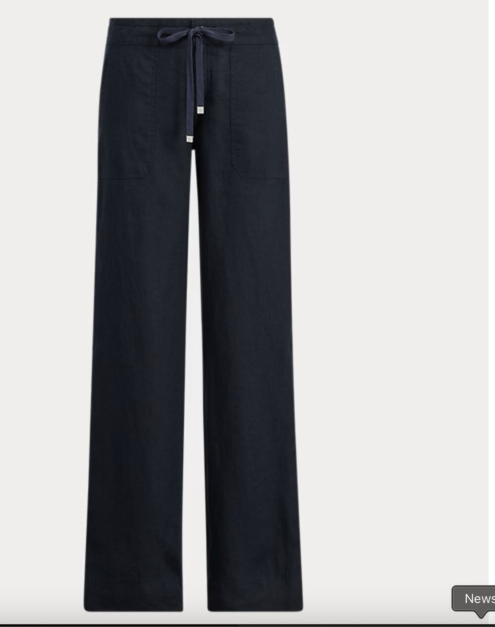 Lauren Ralph Lauren 100% Linen Wide Leg Pants Navy Size 8 $135